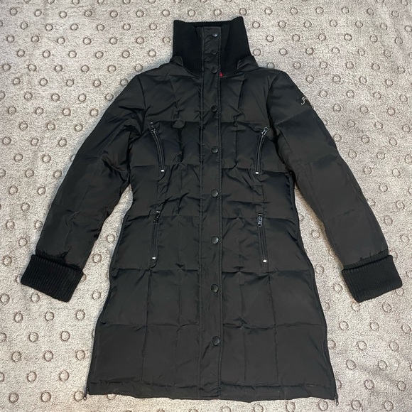 JCX Women’s Winter Down Black Coat With Detachable Hood Size Medium John Caruana - Picture 3 of 16